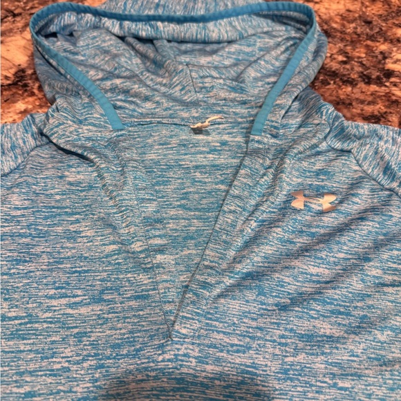 Under Armour Heathered Light Blue Hooded Long Sleeve - Picture 2 of 4